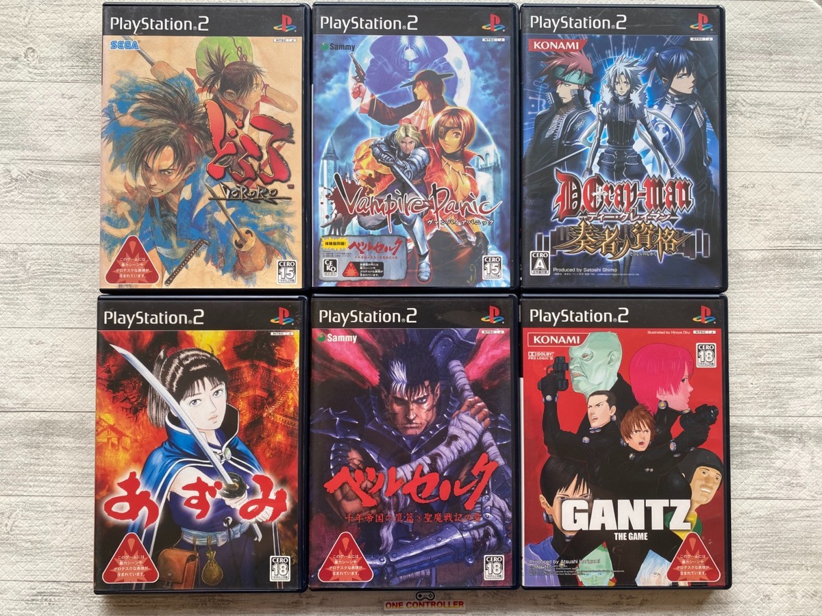 SONY PS2 Dororo Azumi & Vampire Panic & Berserk & D.Gray-man & Gantz from Japan