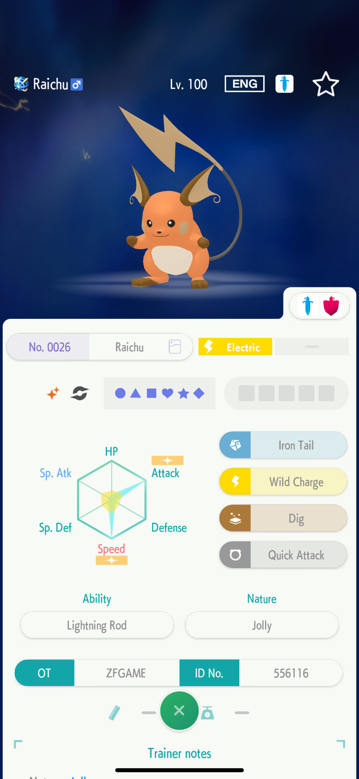 ✨6IV SHINY Raichu X + EVS🚀 POKEMON HOME✨Champions✨Online delivery⚡