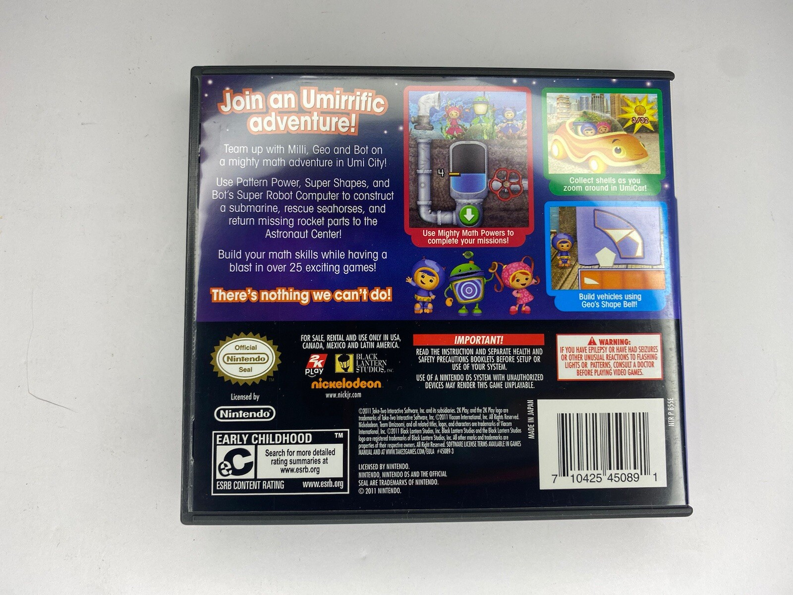 Team Umizoomi Video Game Nintendo DS Complete CIB Tested VG Nickelodeon Nick Jr
