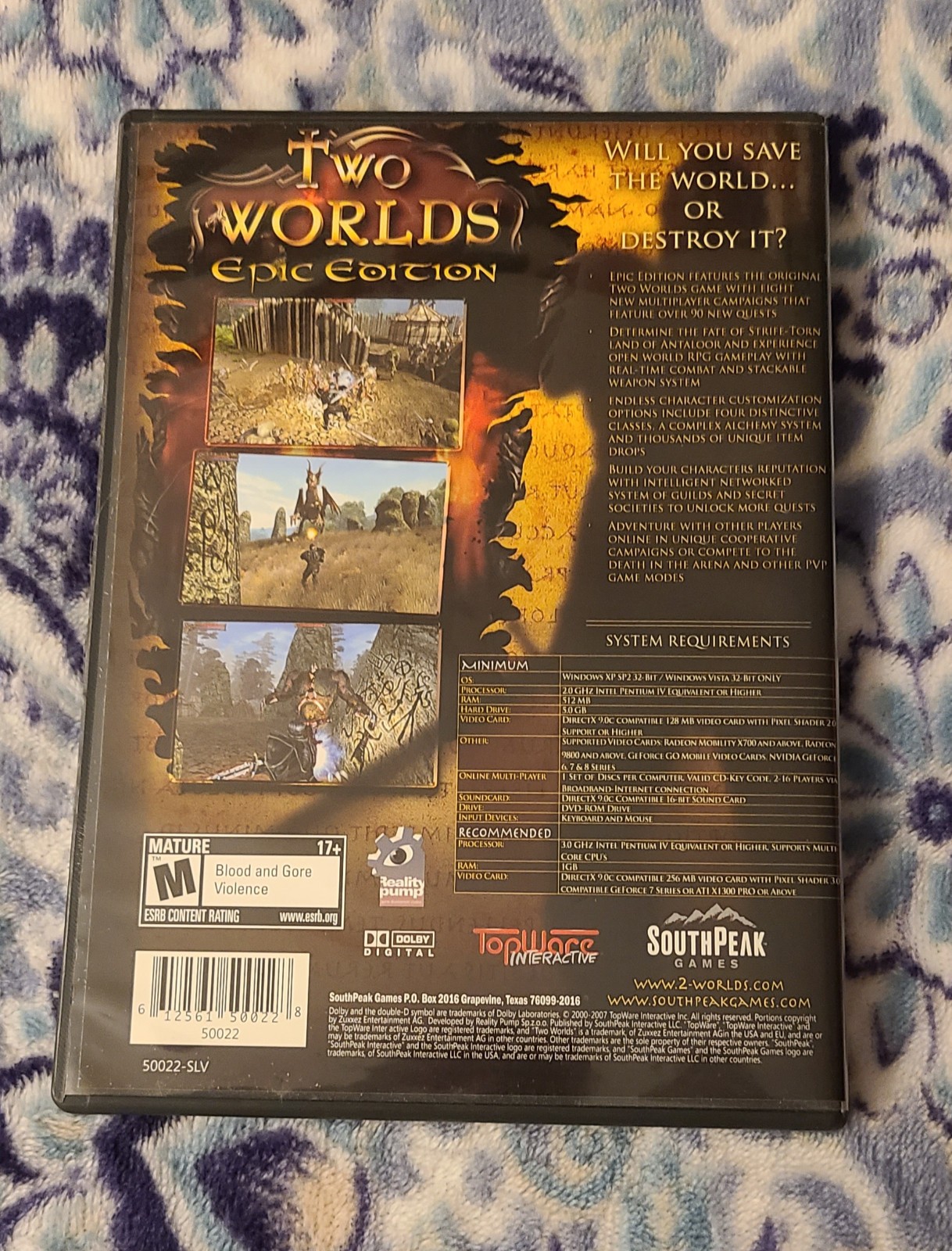 Two Worlds: Epic Edition Game PC DVD 2008 SouthPeak M Mature 17+ Adventure Role