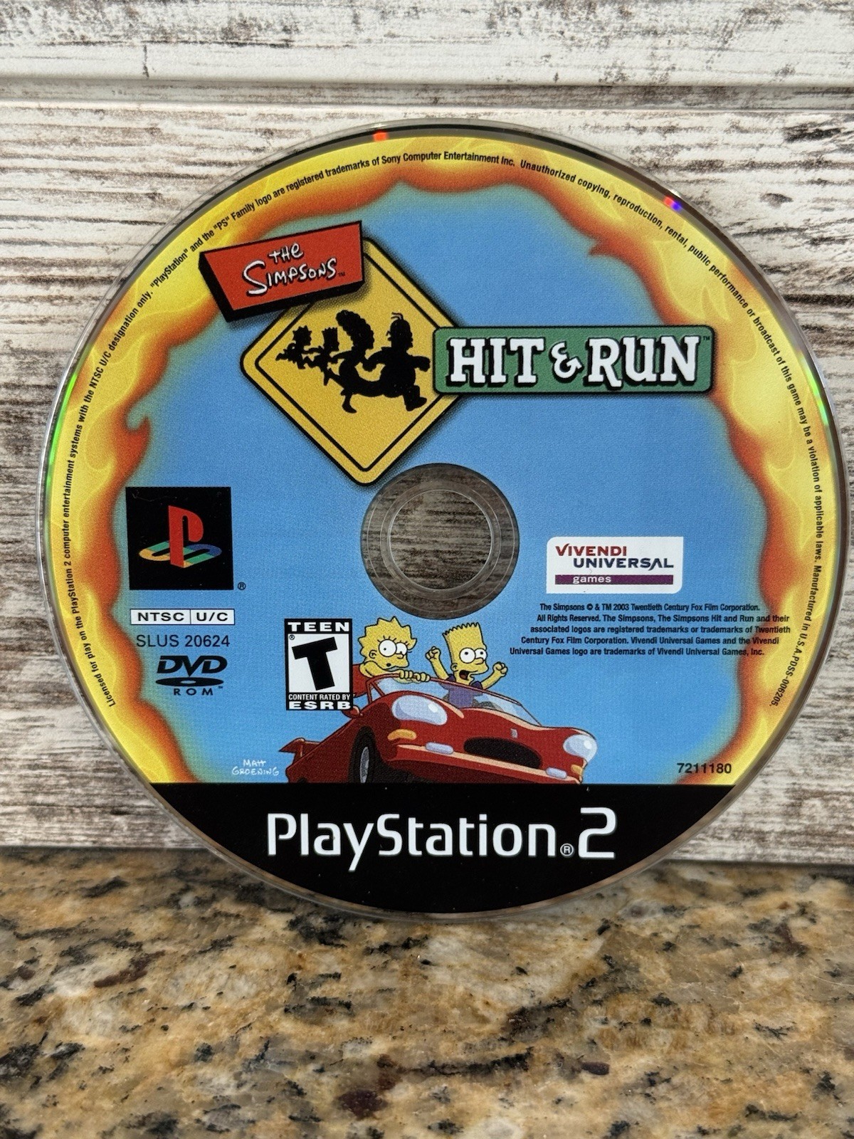 PS2 The Simpsons Hit & Run NTSC-U/C T Teen Vivendi Universal Games DISK ONLY
