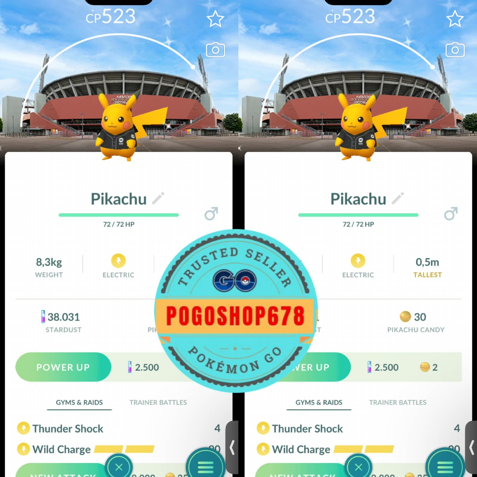 Pokémon Go – Shiny Pikachu Baseball Shirt Hiroshima Toyo Carp Background ✨