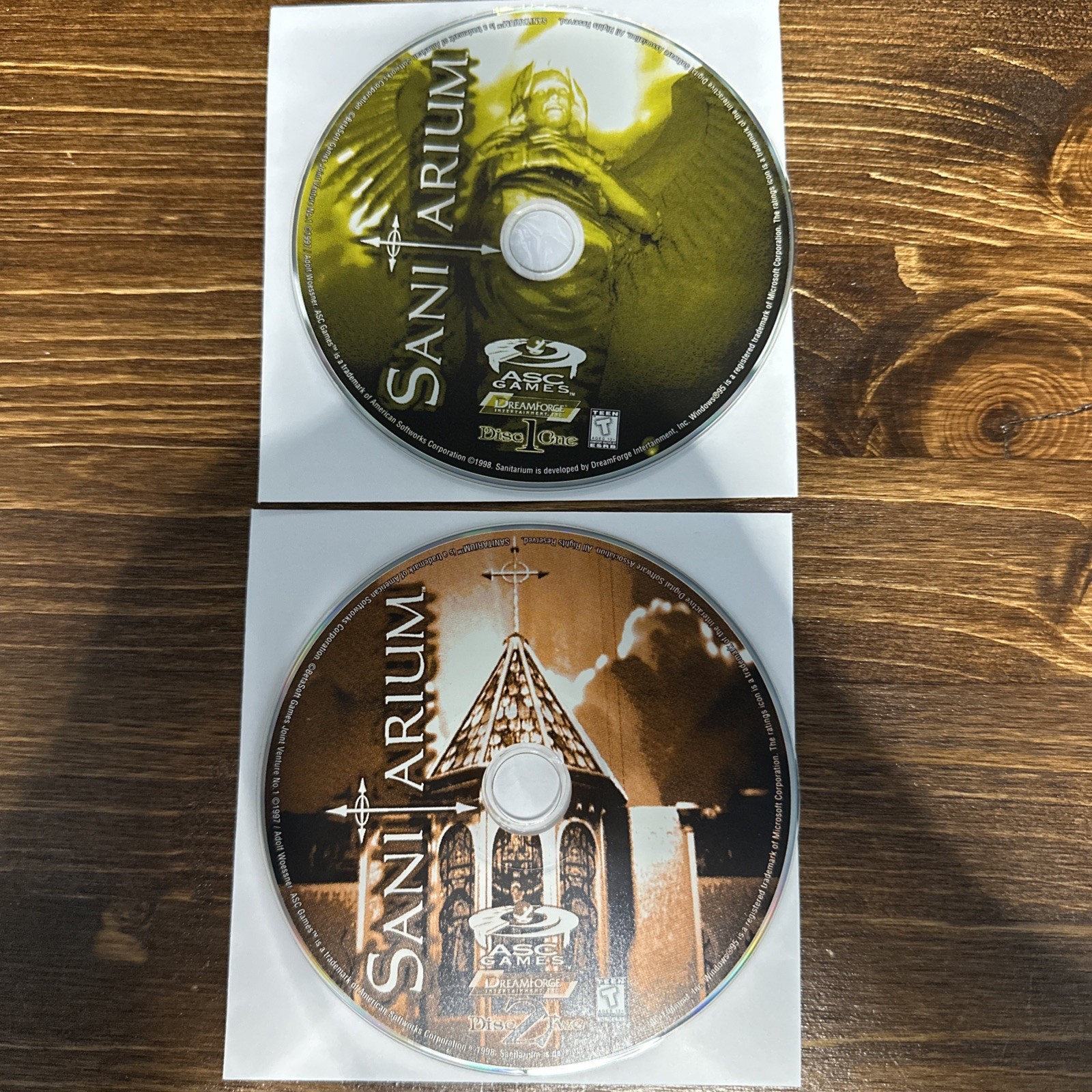 1998 SANITARIUM PC CD-ROM 3 Video Game Discs 1 & 2 Only Computer Game