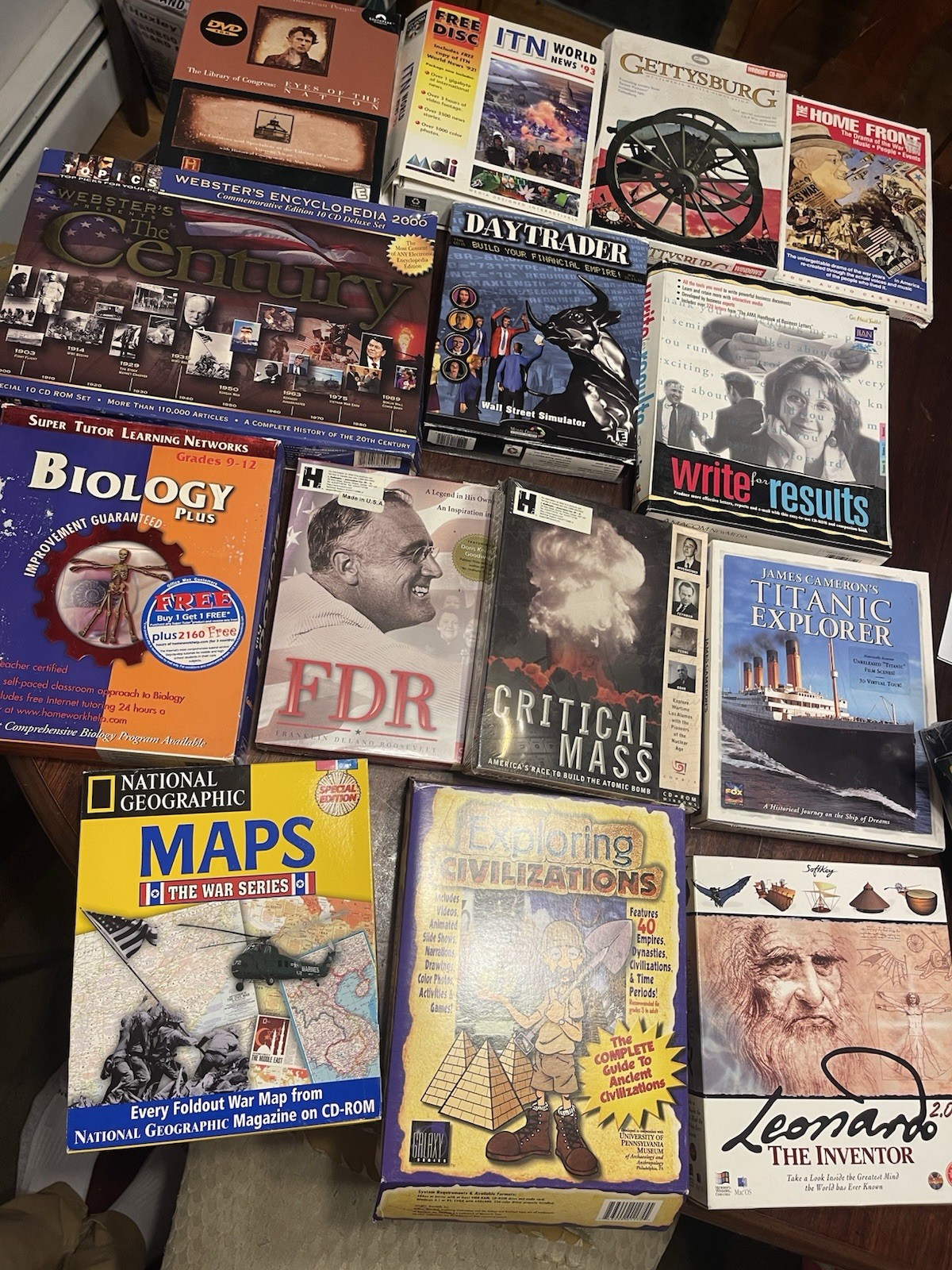 PC Windows 95/98 CD-ROM Huge Lot Games 1990’s Learning Titanic FDR