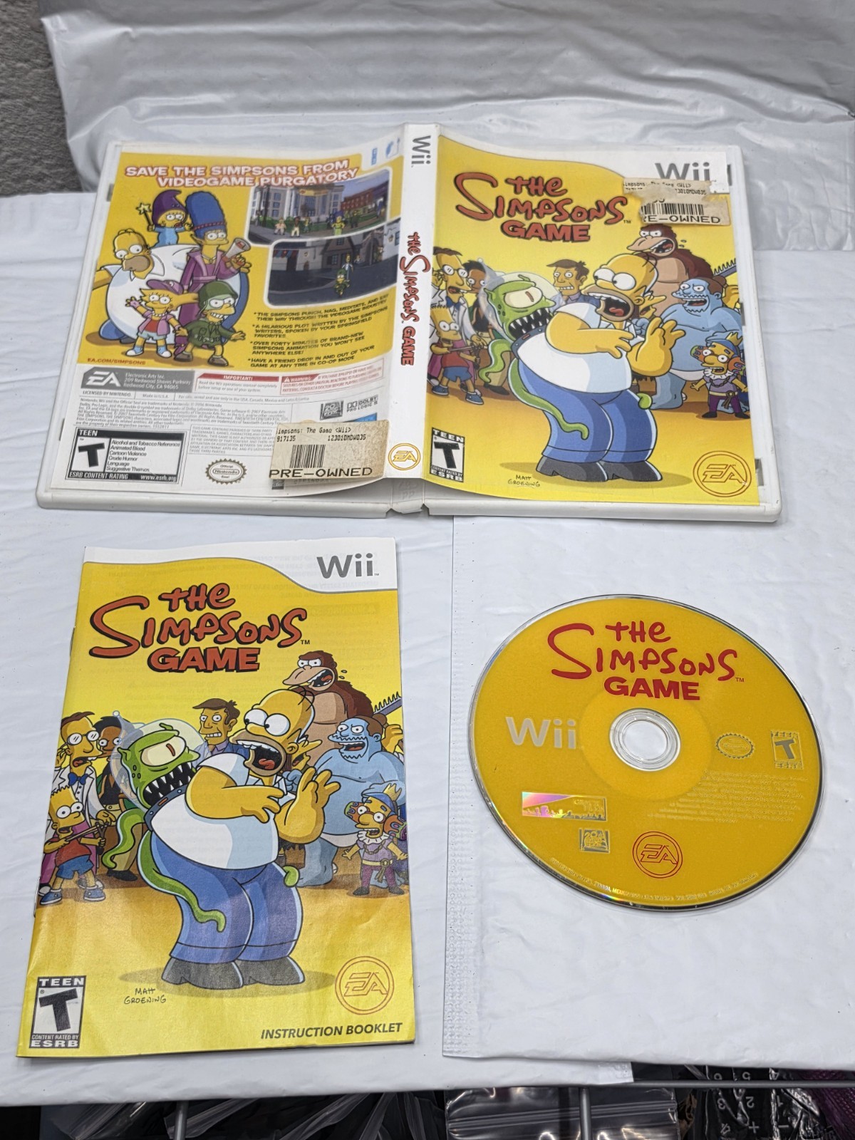 Electronic Arts The Simpsons Game Nintendo Wii Action Adventure NTSC-U/C Manual