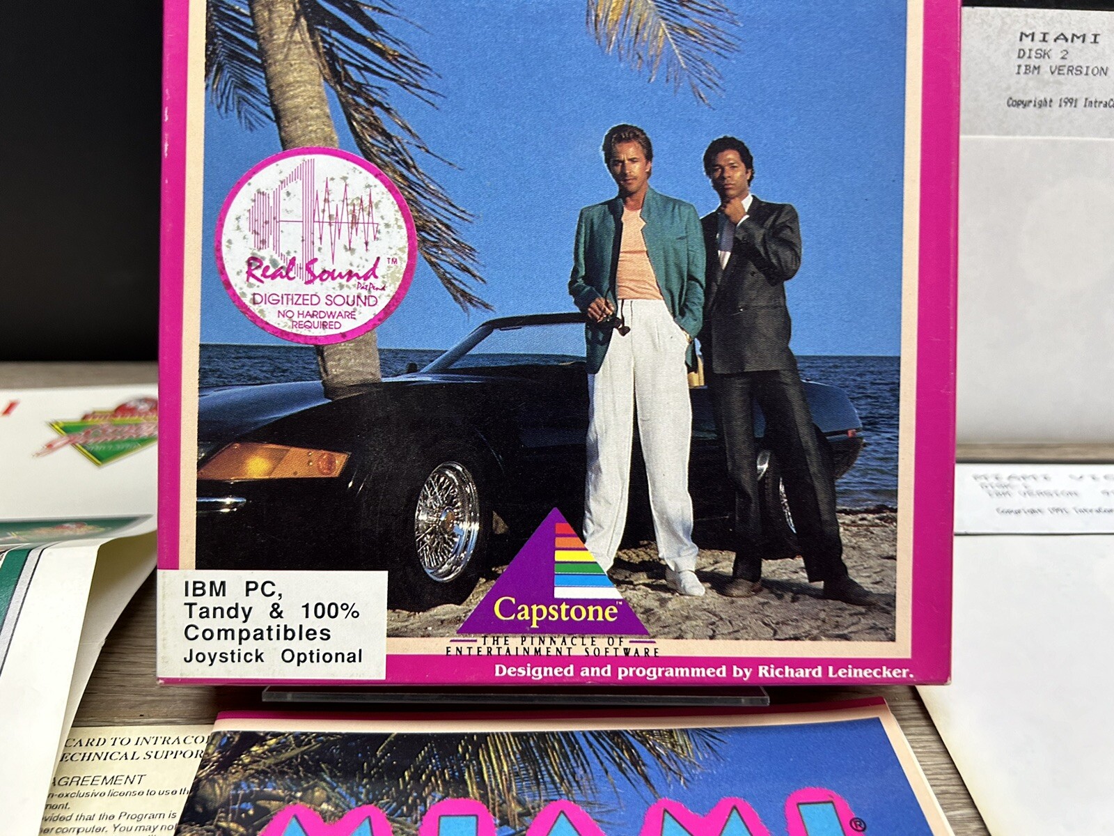 RARE Miami Vice IBM / PC / DOS Capstone 1989 Floppy Disk Game Complete in Box