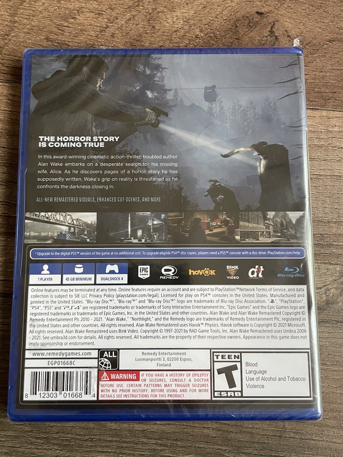 Alan Wake Remastered (Sony PlayStation 4, 2021) PS4 Brand New Sealed NIB Y Fold
