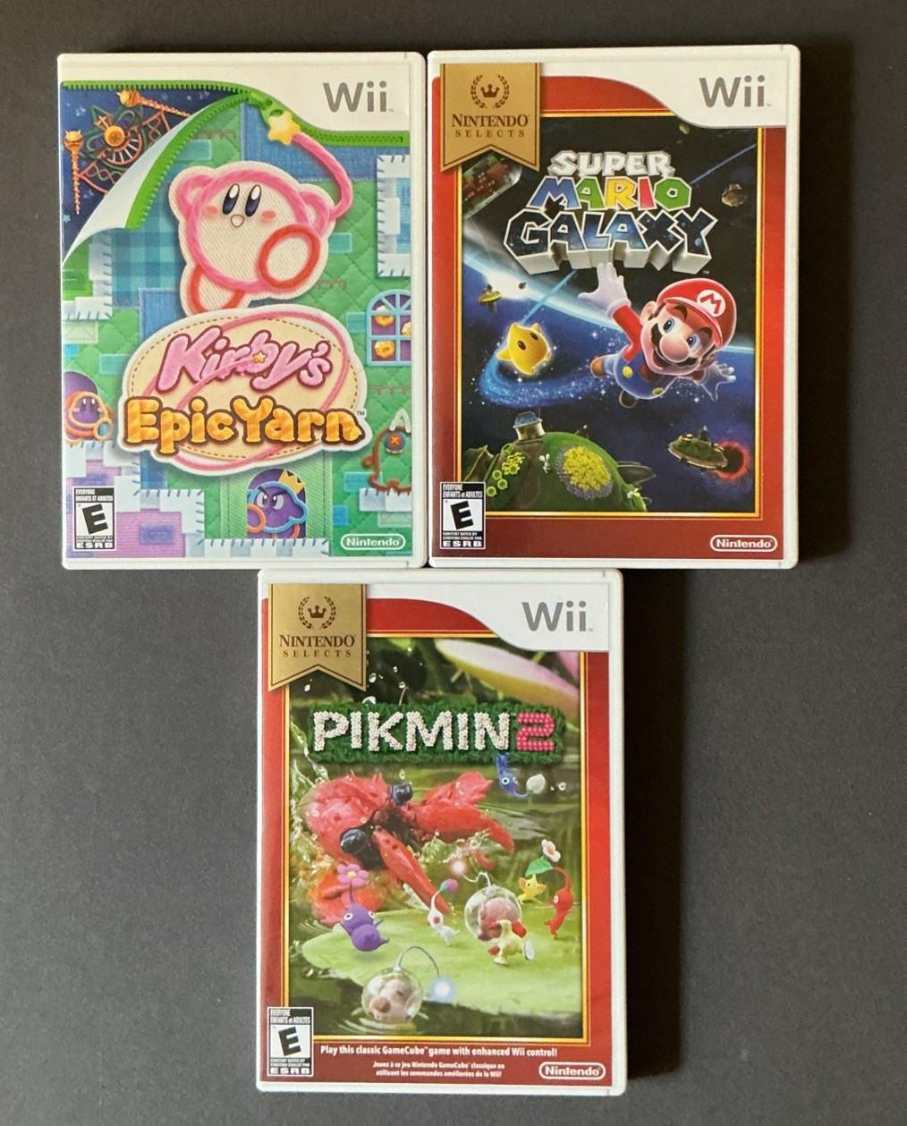 Nintendo Wii Game Bundle CIB Pikmin 2 Kirby Epic Yarn Mario Galaxy