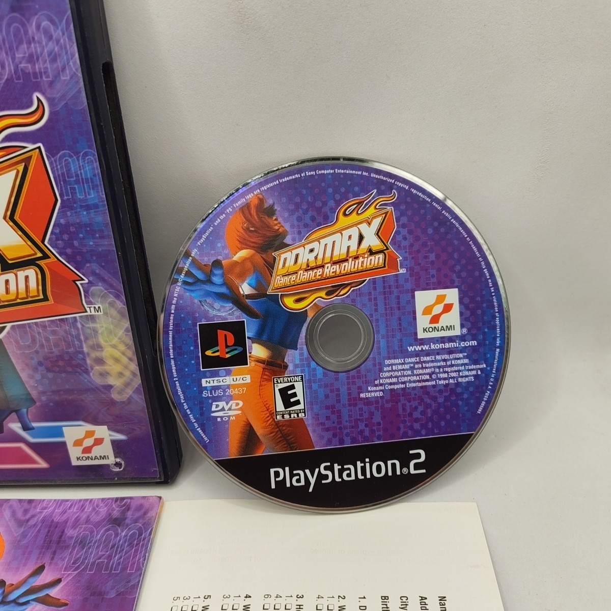 DDRMAX Dance Dance Revolution PlayStation 2 PS2 Complete Manual Reg Card Tested