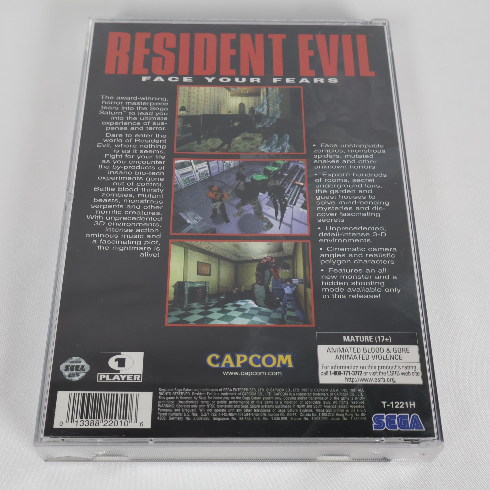 Resident Evil (Sega Saturn 1997) CIB Complete w Manual, Reg Card, Excellent Disc