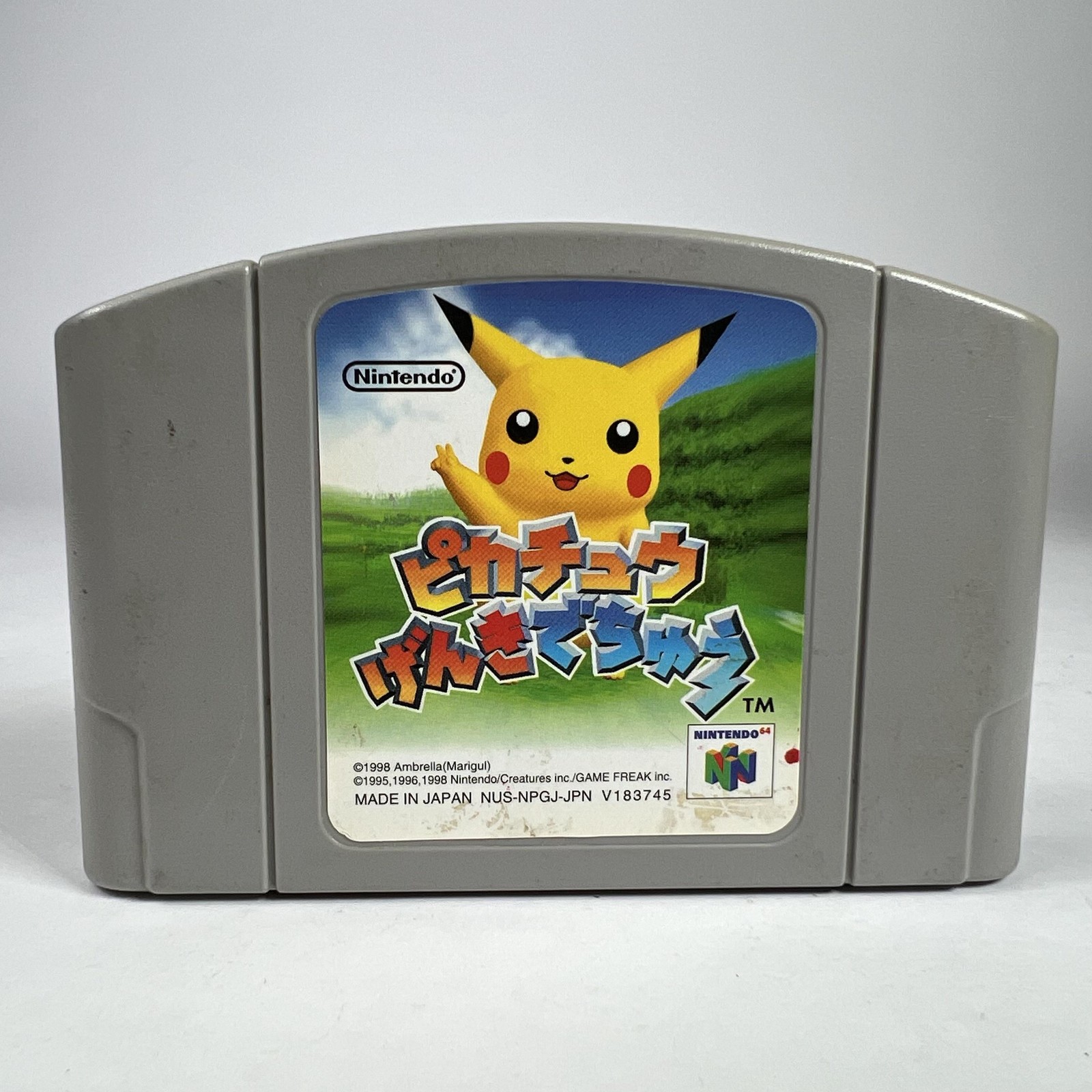Vintage 1998 Pokemon Pikachu Genki Dechu Hey You Pikachu Nintendo 64 N64 Japan