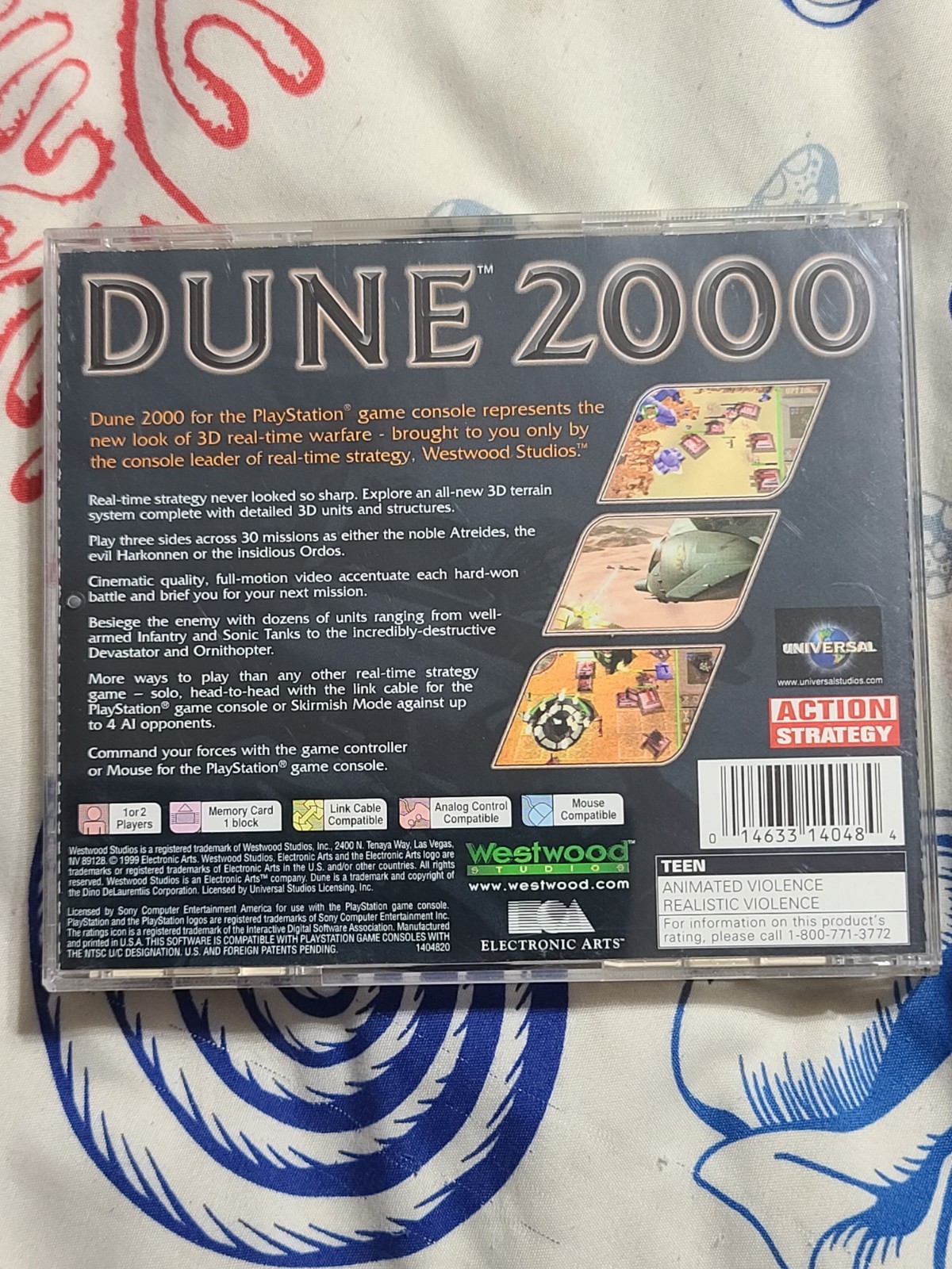 Dune 2000 PlayStation 1 PS1 – Complete with Manual – CIB – Tested – MINT Disc
