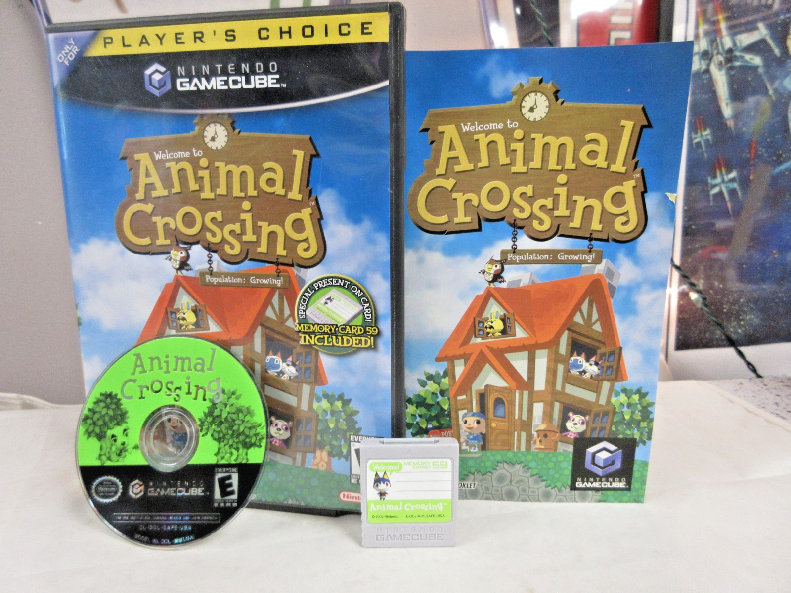 Animal Crossing Player’s Choice Nintendo GameCube Game Case Manual & Memory Card