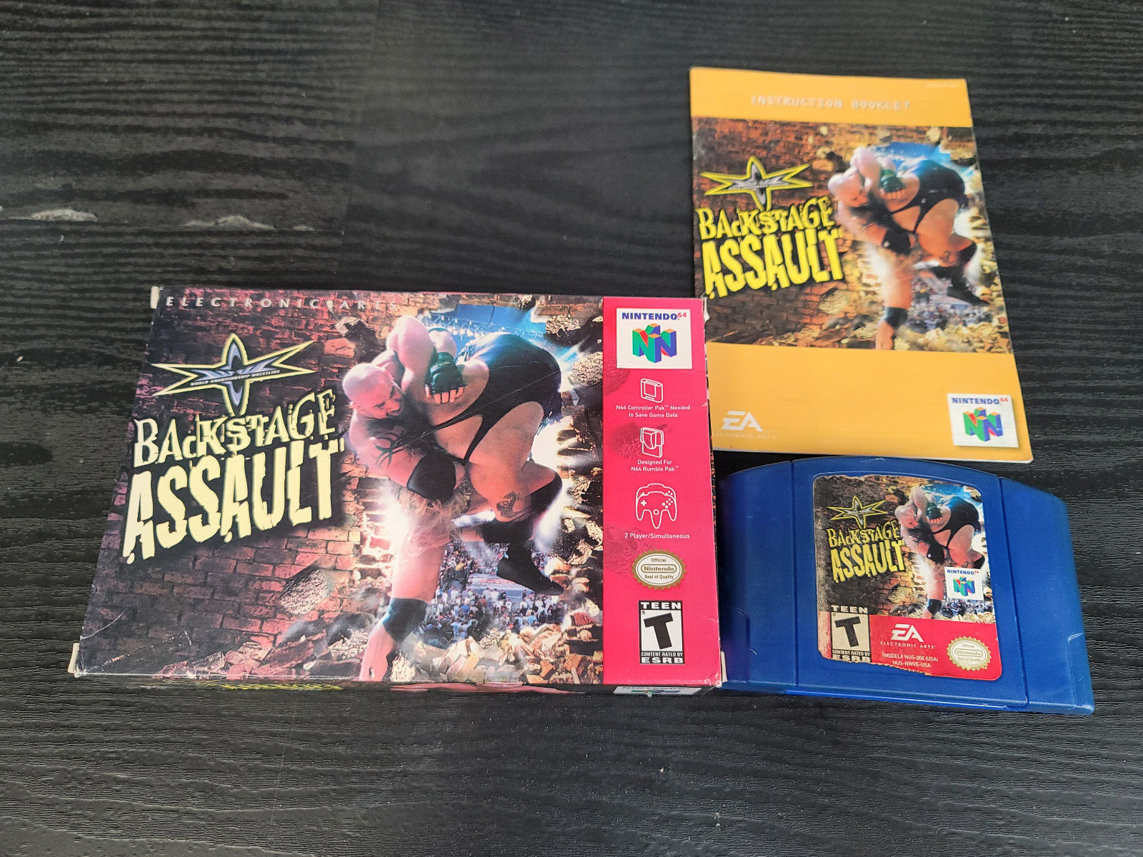 WCW Backstage Assault N64 Complete In Box CIB Great Shape Nintendo 64