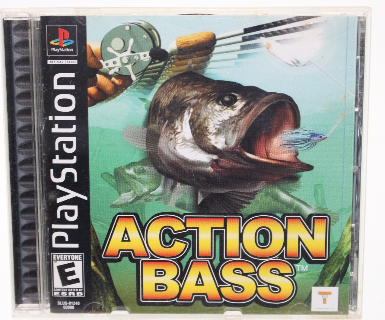 Action Bass Fishing (Sony PlayStation 1, 2000) PS1 complete CIB black label