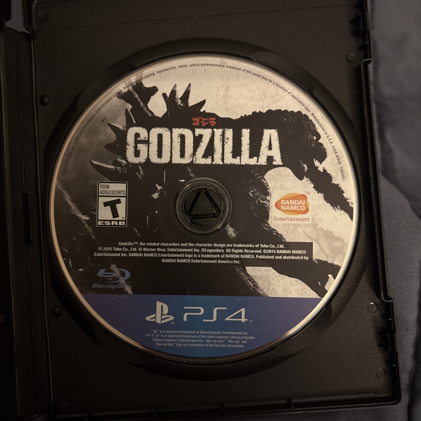 Godzilla PS4 PlayStation 4 Game Tested Disc Only Rare Bandai