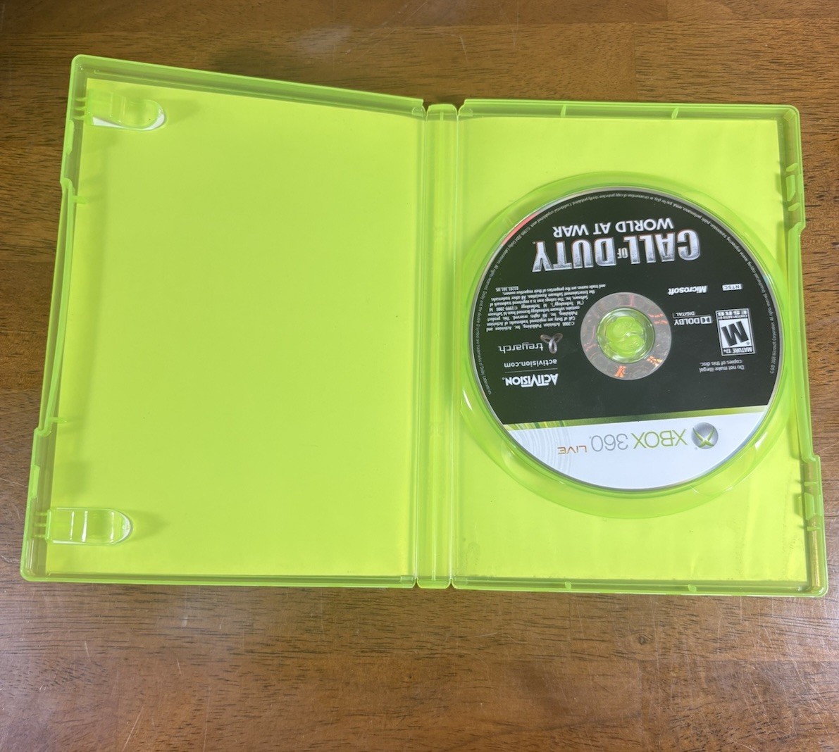 Call of Duty World at War Xbox 360 Video Game Case & Disc Activision COD WWII