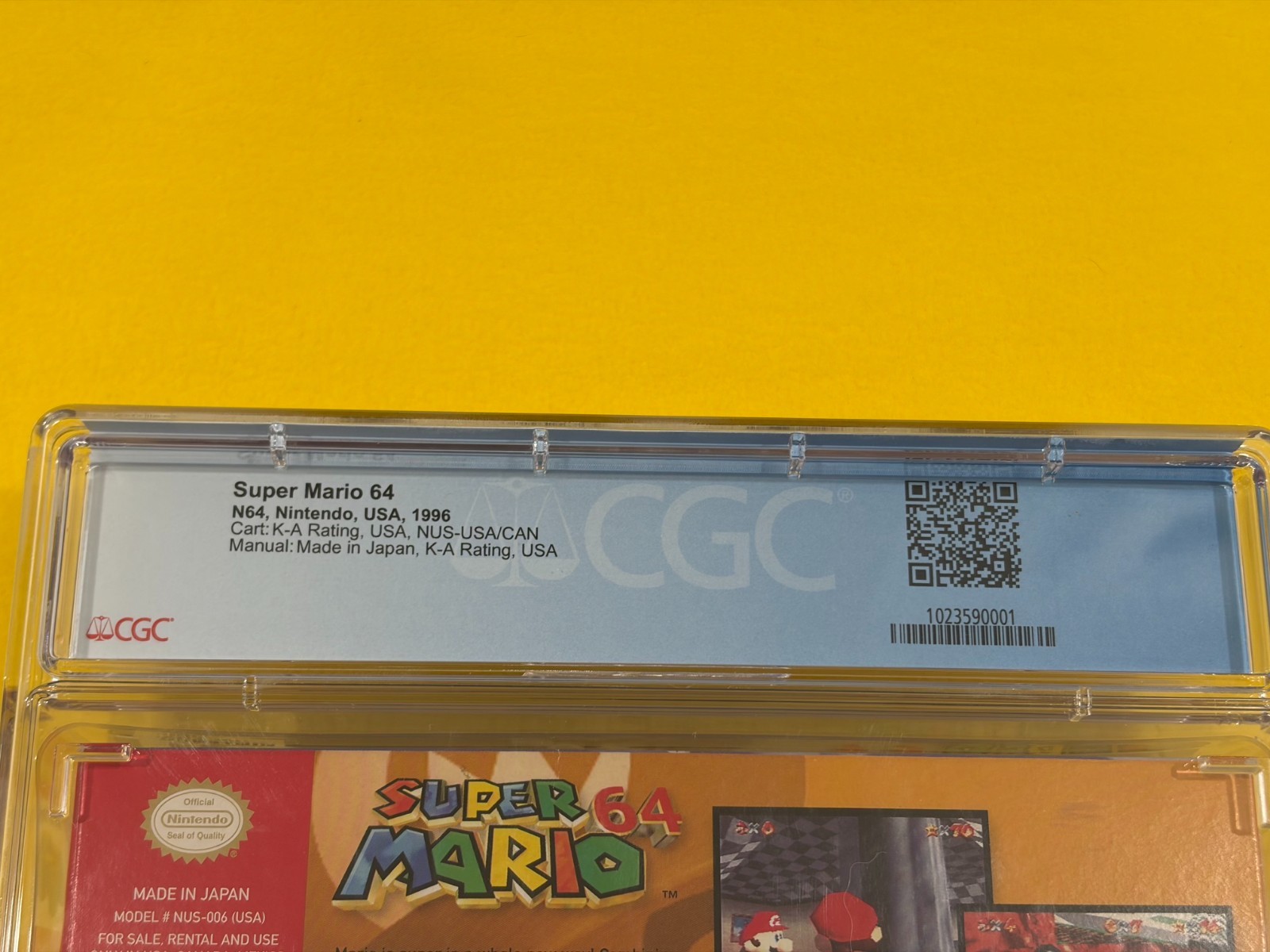 Super Mario 64 (1st Print 1996, CGC 8.5 w/ 9.2 Cart!!!) Nintendo 64 N64 not WATA