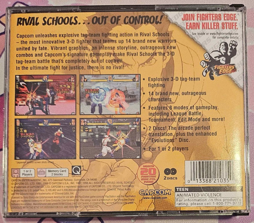 Rival Schools (PlayStation 1) – No Manual – Tested Working