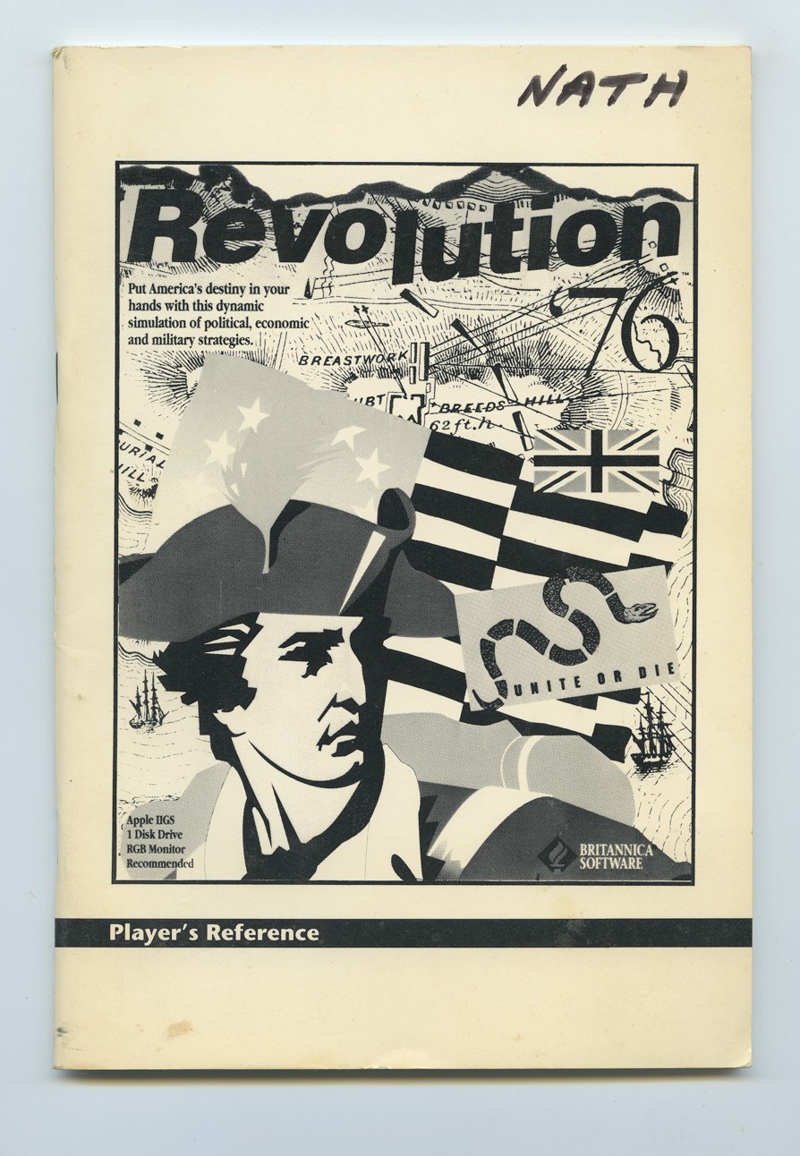 ”REVOLUTION ’76” SIMULATION GAME FOR APPLE IIGS 1989