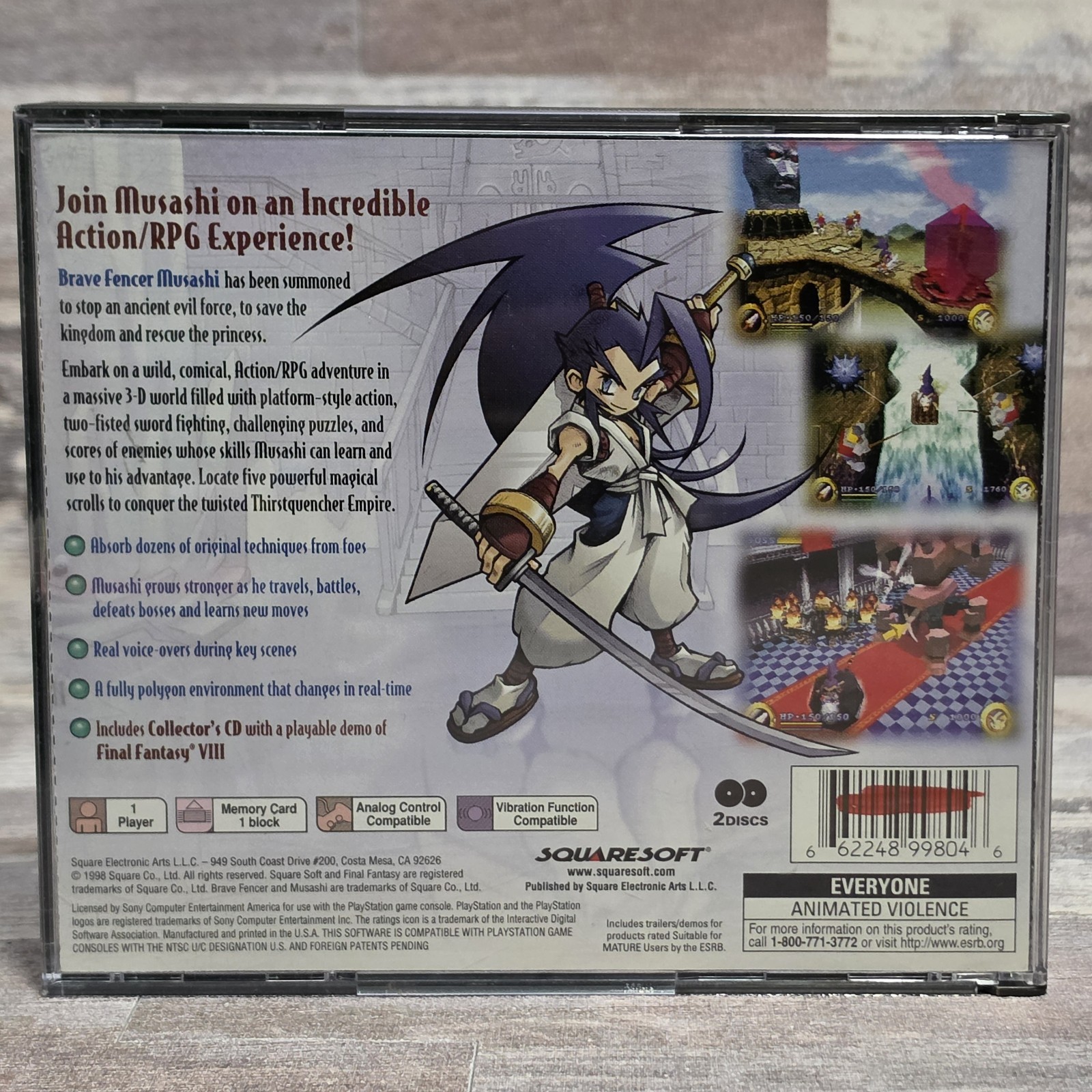 Squaresoft Brave Fencer Musashi Sony PlayStation 1 PS1 NTSC-U/C Complete Tested