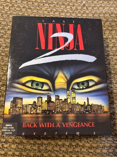 LAST NINJA 2 AMIGA GAME W/ BOX + PAPERS CLASSIC COMPUTER SEE PICS