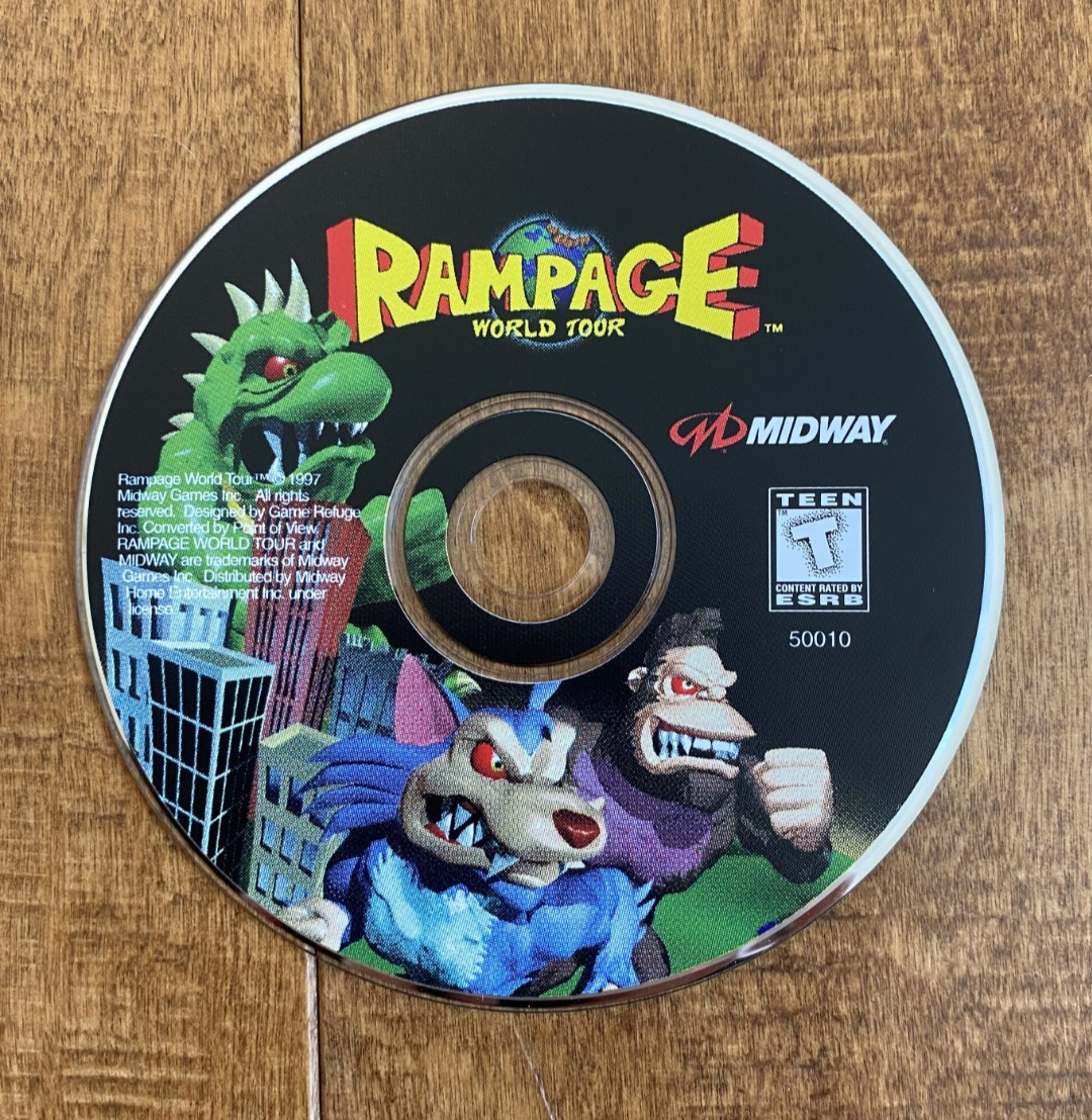 Rampage World Tour PC Game 1997 Disc Only