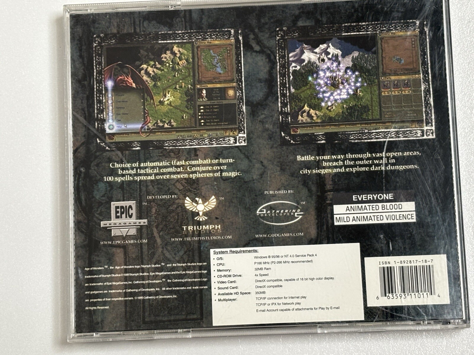 Age of Wonders (PC, 1999) Game Epic Megagames Triumph Studios