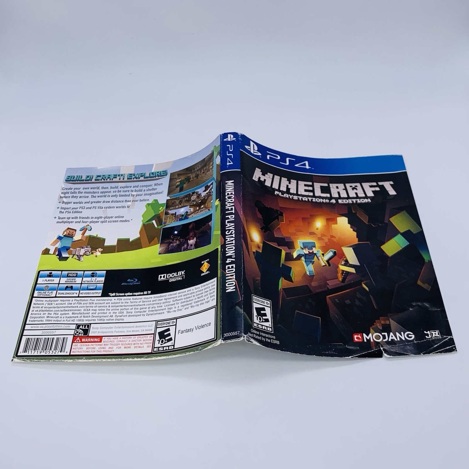 Minecraft PlayStation 4 Edition PS4, 2014 Mojang – No Manual Cracked Case Tested