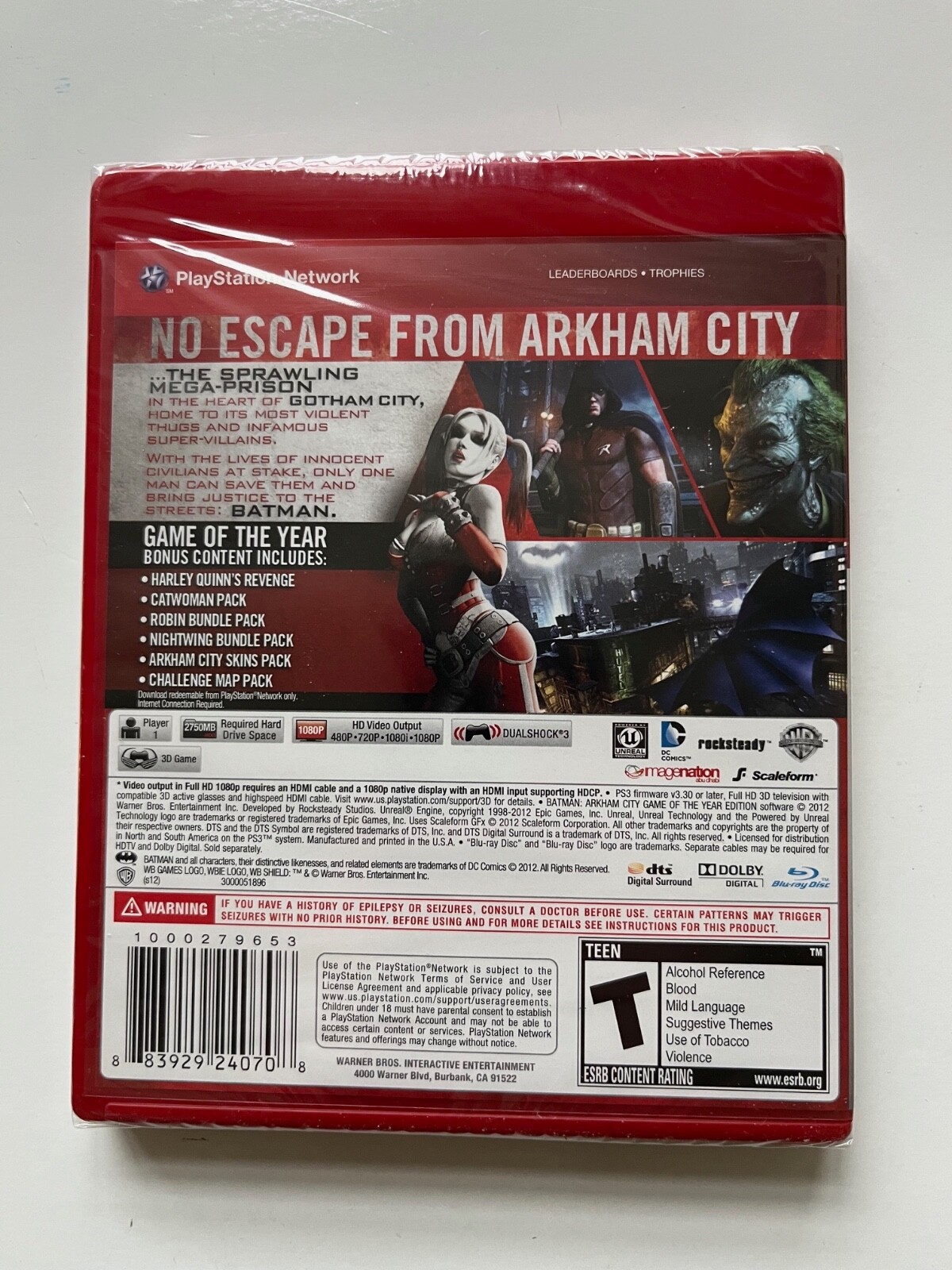 Batman Arkham City Game of the Year Sony PlayStation 3 PS3 New Factory Sealed