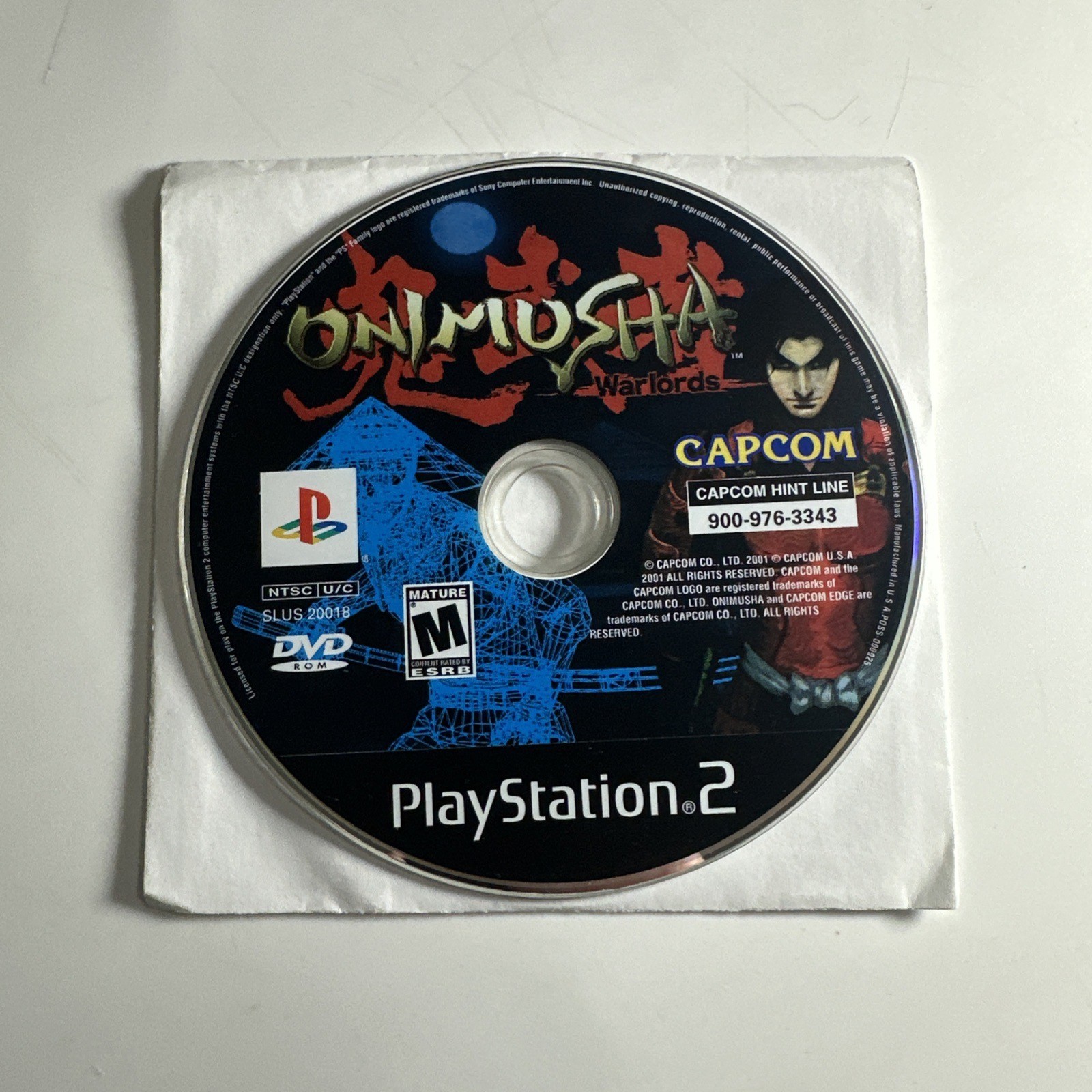 Onimusha: Warlords (Sony PlayStation 2, 2002) Disc Only Tested