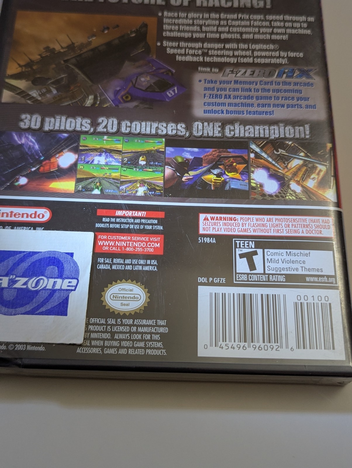 F-Zero GX (Nintendo GameCube, 2003) Brand New Sealed Black Label – Wear Sticker