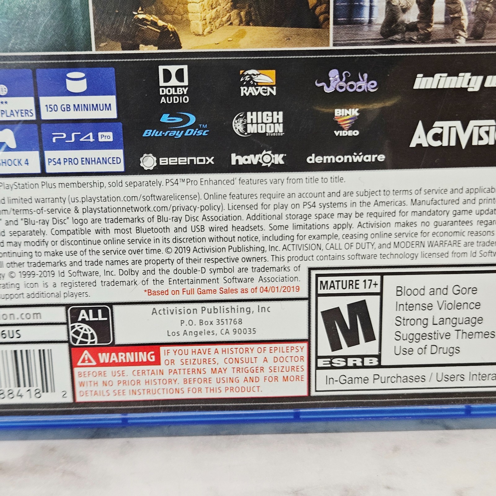Call of Duty: Modern Warfare Sony PlayStation 4 Internet Required Mature