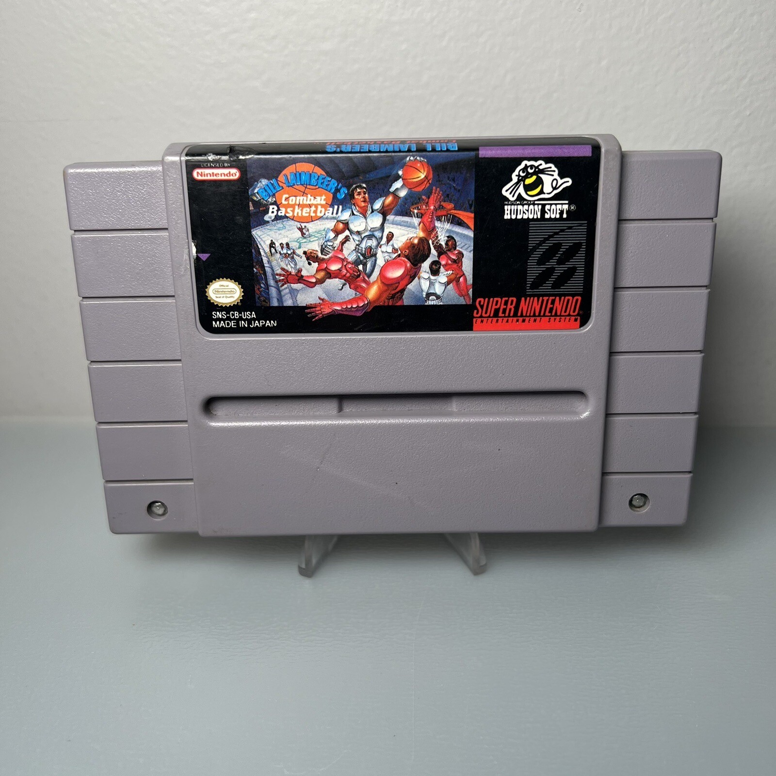Bill Laimbeer’s Combat Basketball – Super Nintendo SNES Game Cartridge – Tested