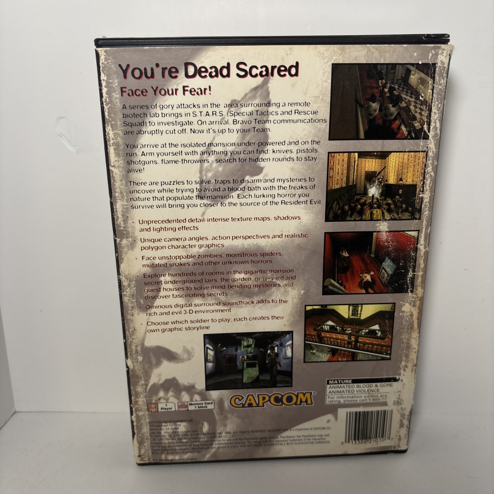 BOX ONLY Resident Evil Sony PlayStation 1 Long Box and Manual NO GAME AS IS READ