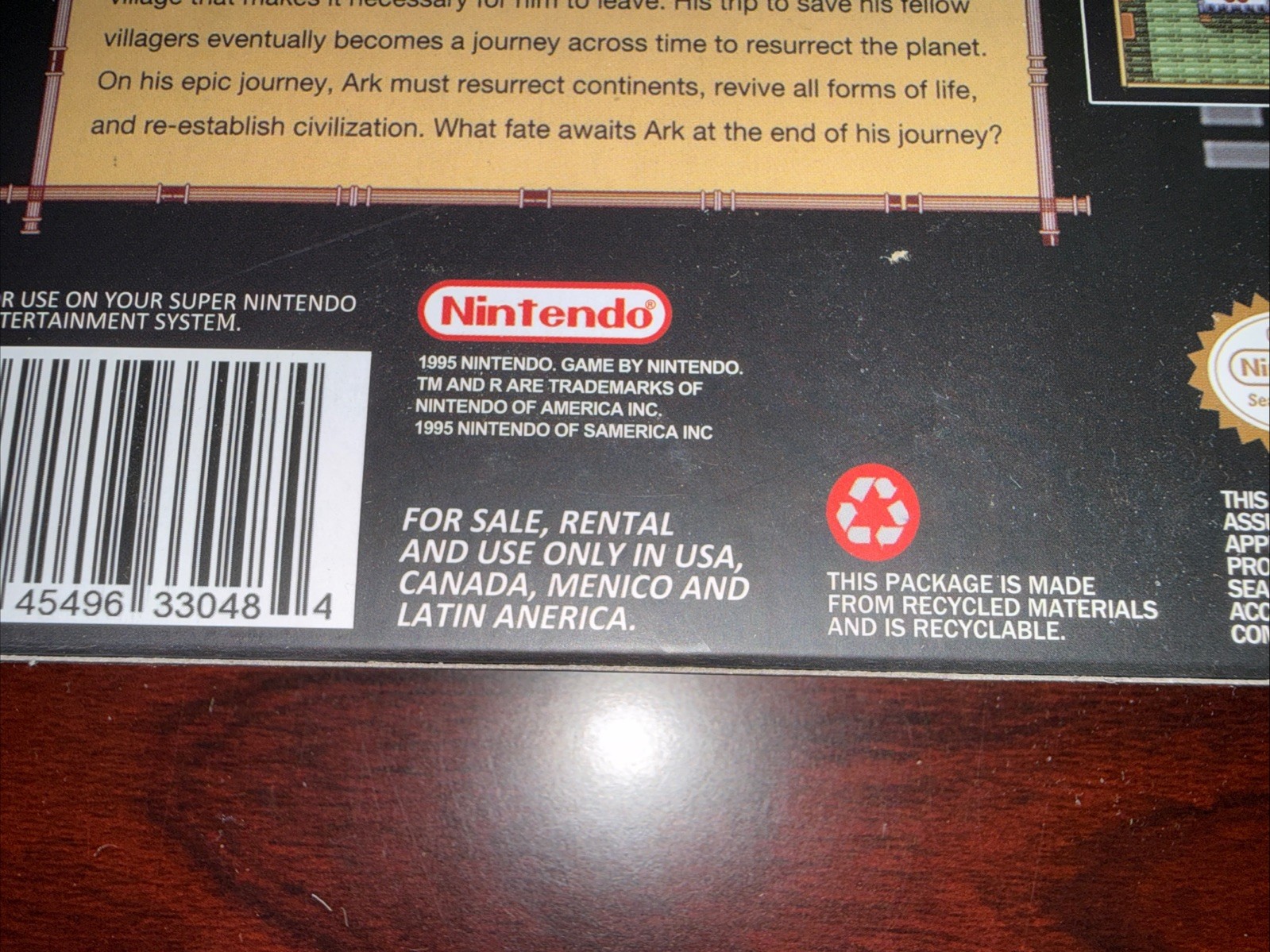 Terranigma SNES , English Game And Box 2024 Production