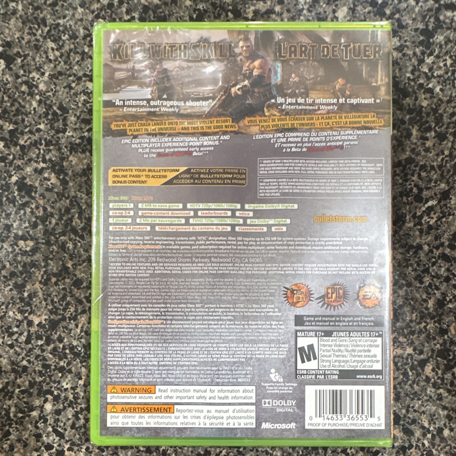 Bulletstorm Epic Edition Xbox 360 – Factory Sealed