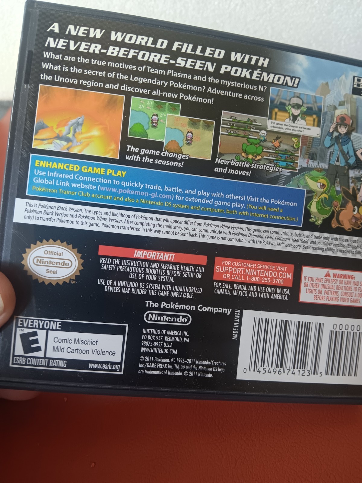 Nintendo DS Pokemon Black Version – Case + Manual & Inserts ONLY–No Cartridge