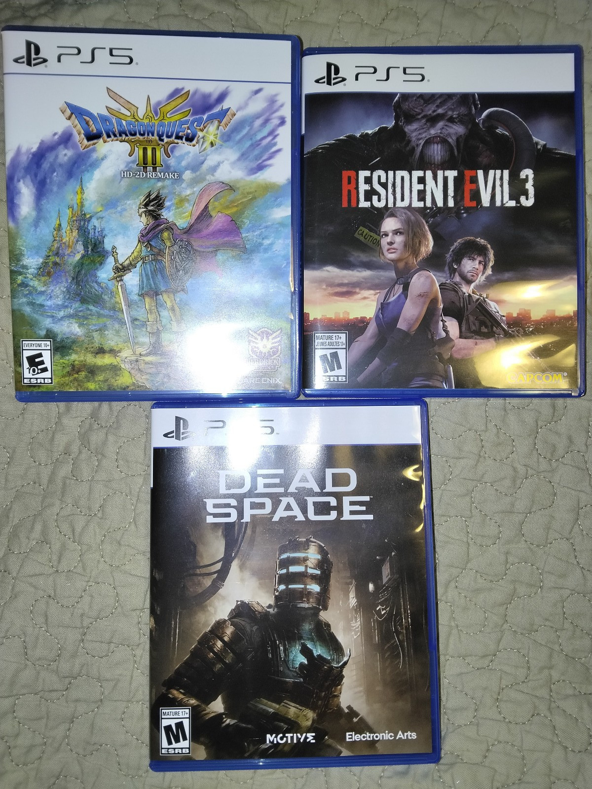 ps5 games lot dragons quest III hd remake resident evil 3 dead space