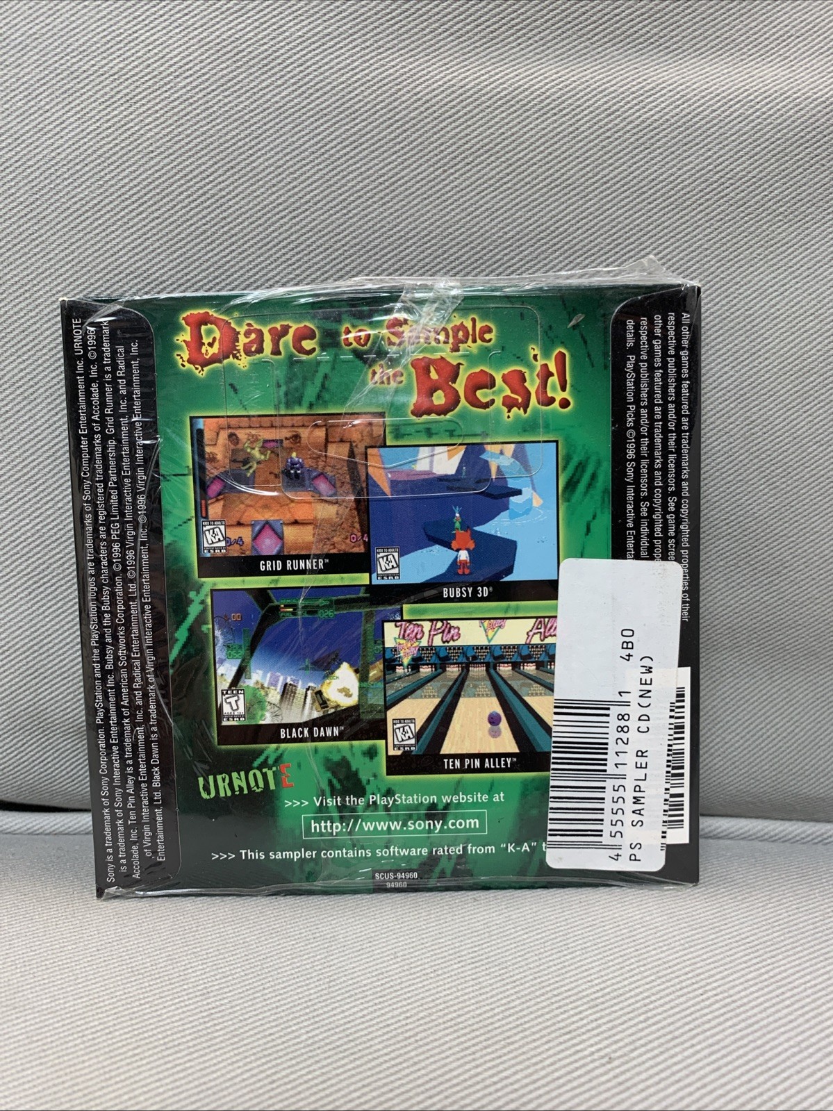 RARE 1996 Playstation Picks Demo Green Crash Bandicoot Bubsy Black Dawn +