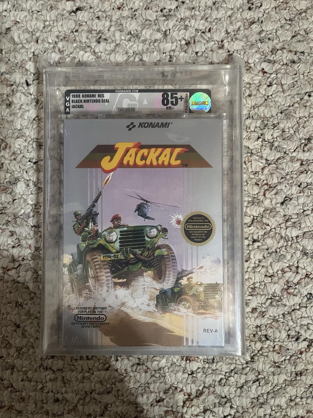 Jackal NES VGA Gold Graded 85+ Black Nintendo Seal Factory Sealed Konami Rare