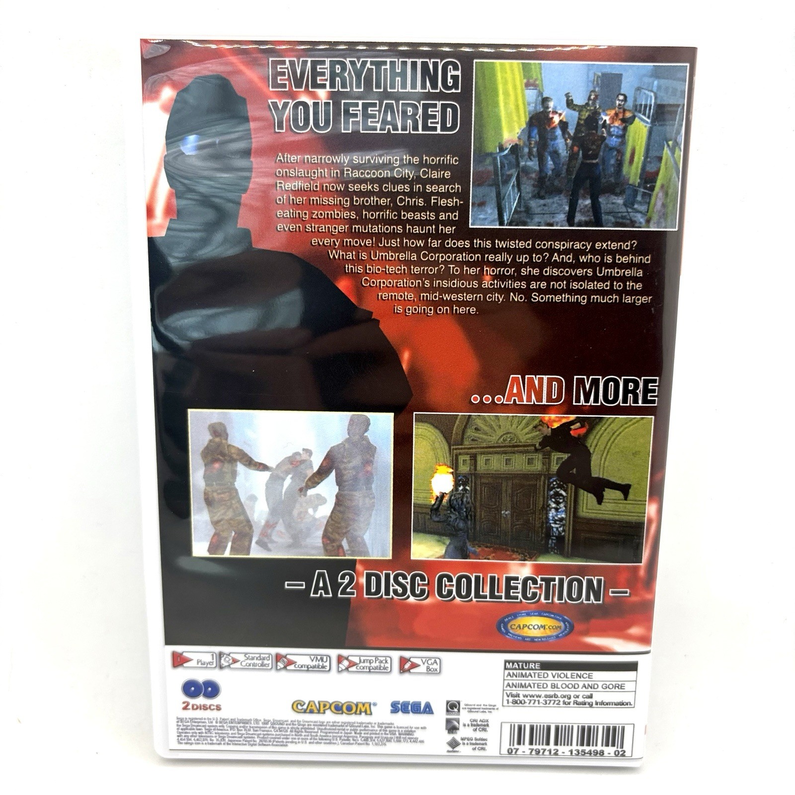 Dreamcast Resident Evil, CODE: Veronica (Sega) Replacement Case/Artwork