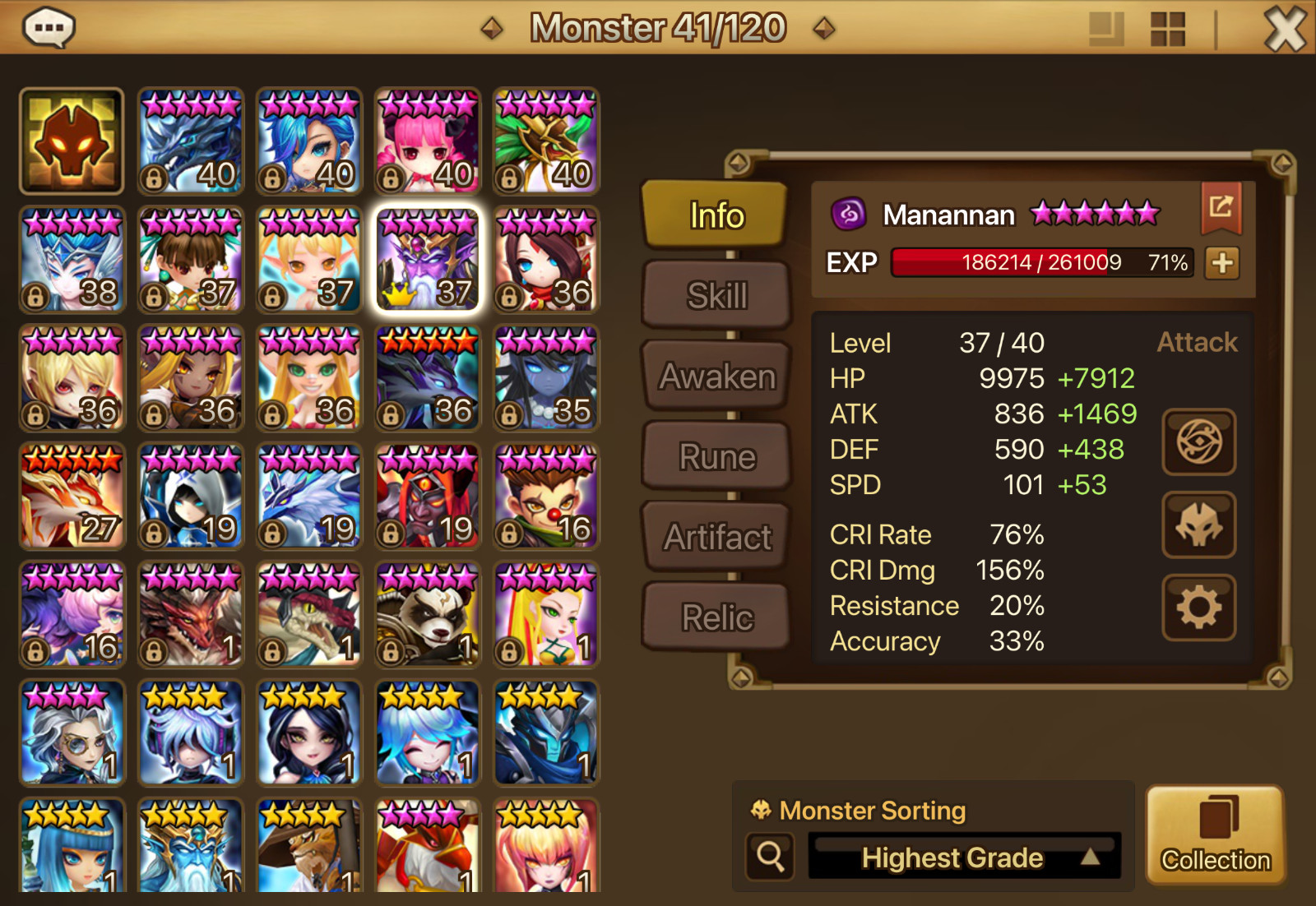 Summoners War EU- 2 LD NAT5*- MANNANAN + DARK TWIN + 19 NAT5* – no e-mail