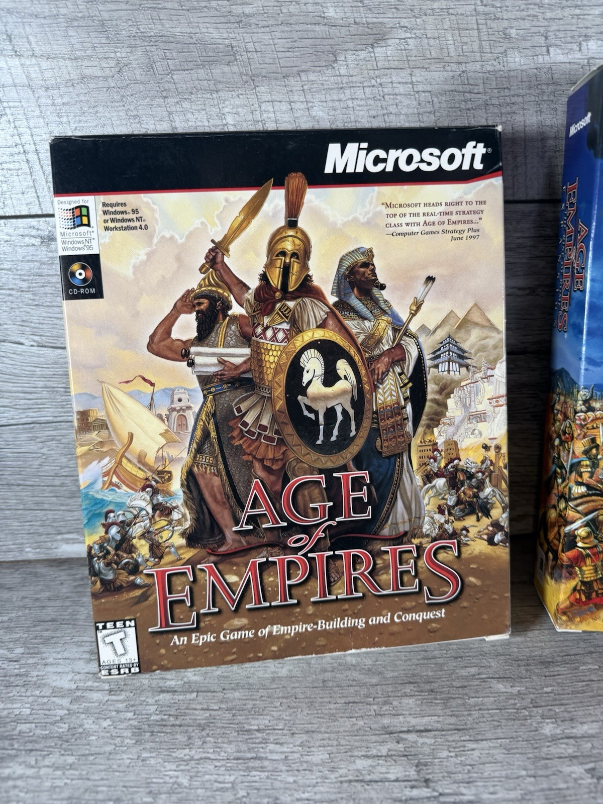 Age Of Empires BIG BOX & Rise Of Rome Expansion Pack Microsoft PC Windows 95