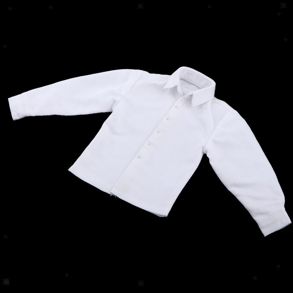 1:6 Man Dress Long Sleeve Shirt for DML 12” Male Body Action Figure Accs White