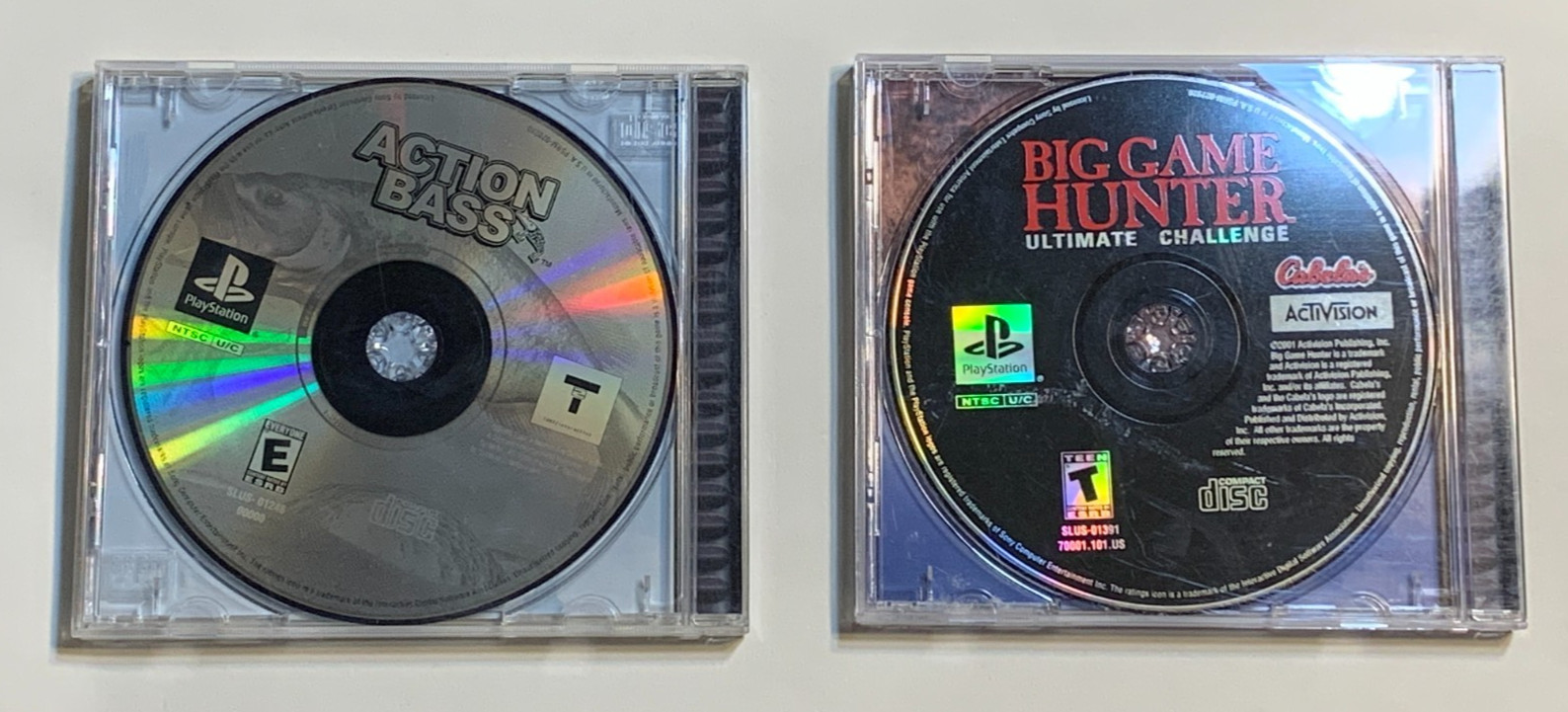 2 Game Lot Action Bass + Big Game Hunter PlayStation 1 PS1 games play station ps