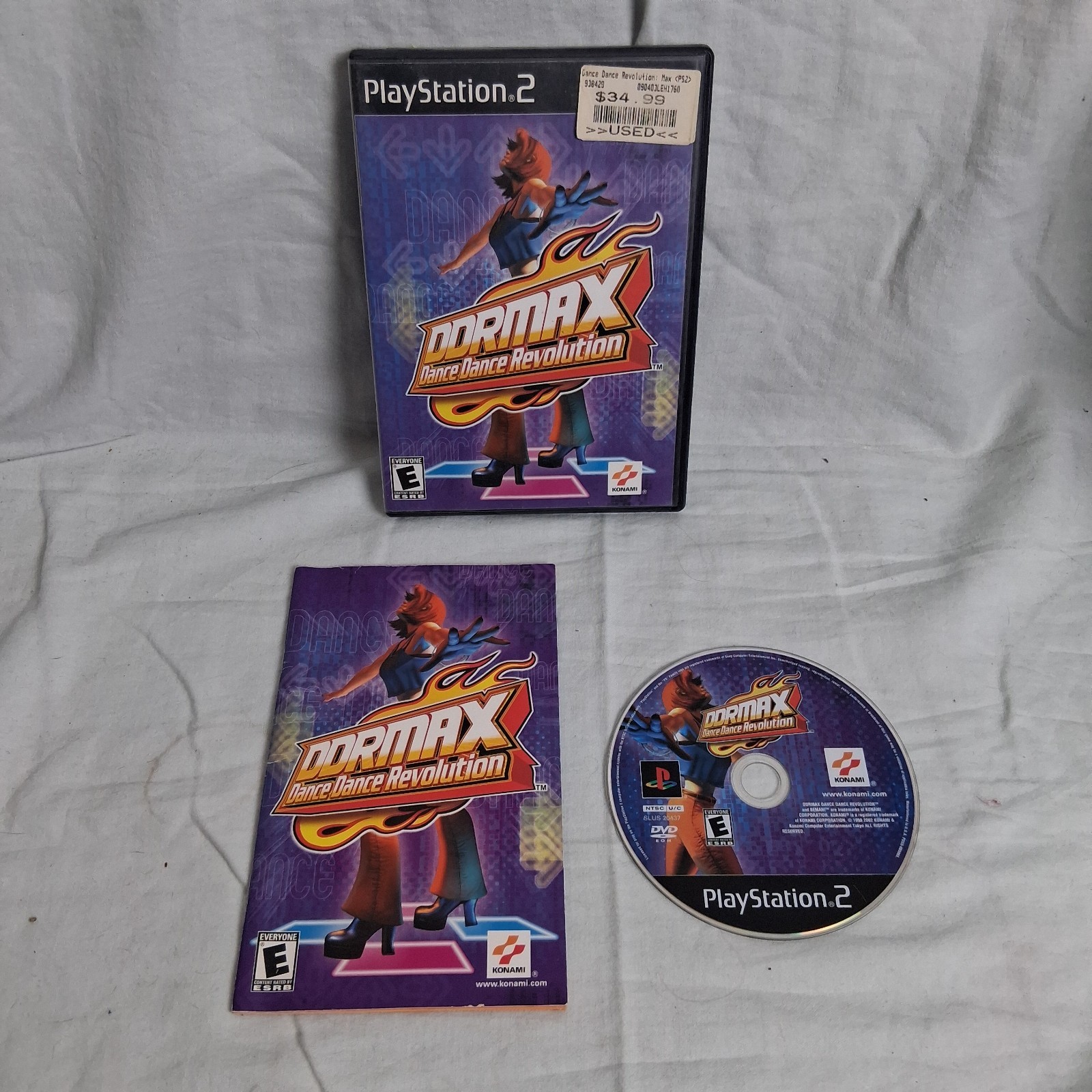 DDRMAX: Dance Dance Revolution (Sony PlayStation 2, 2002) CIB Complete W Manual