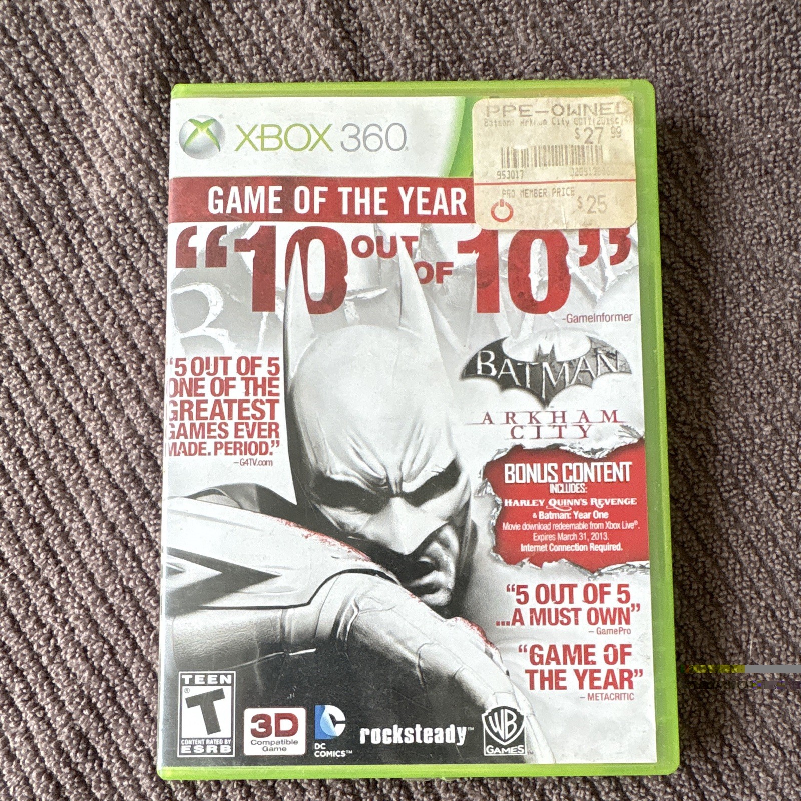 Batman: Arkham City GOTY Edition Xbox 360 Batman Arkham Series Action Adventure