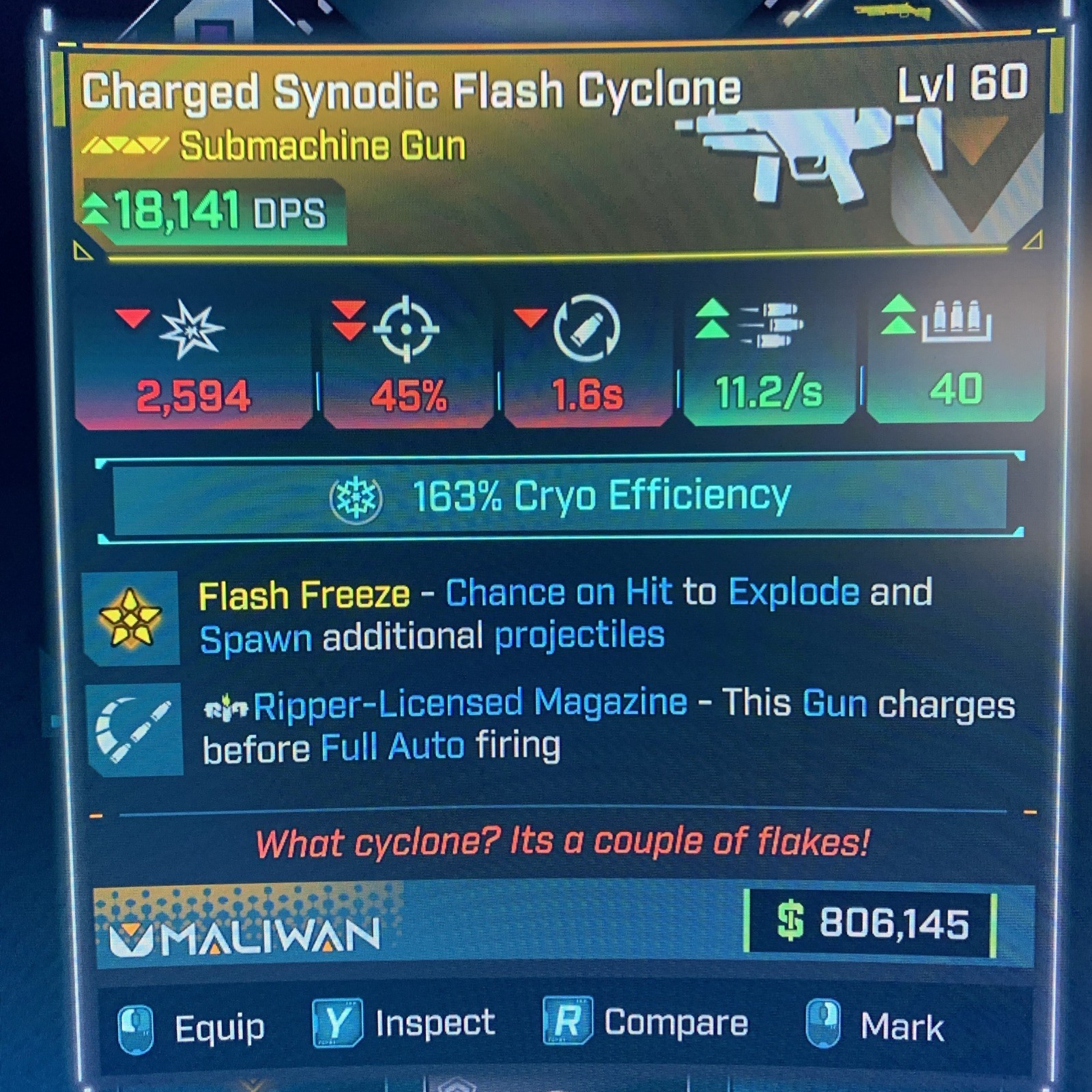 Borderlands 4⭐️LVL 60 MAX DMG FLASH CYCLONE SMG⭐️ALL PLATFORMS