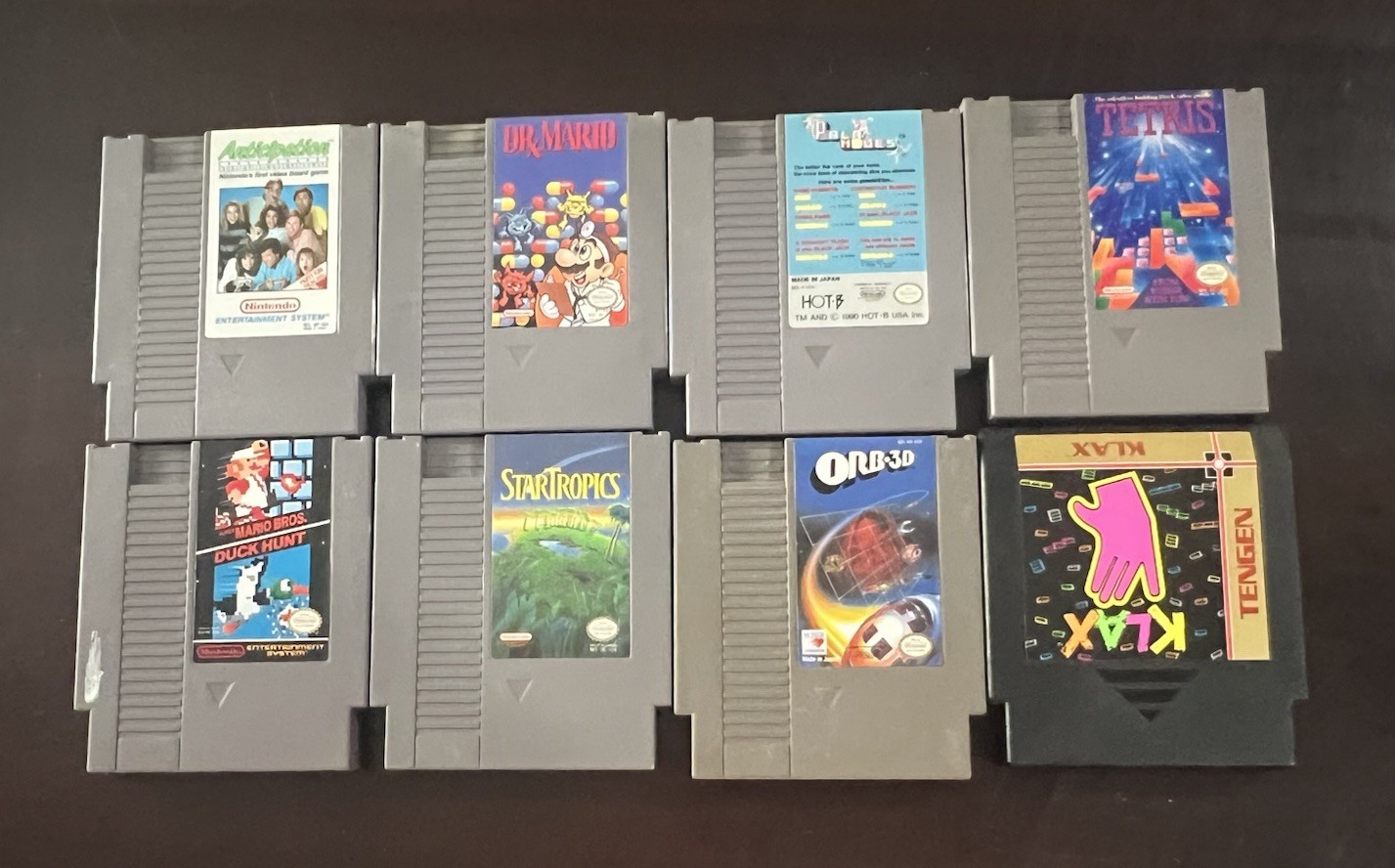 Nintendo NES Lot Of 8 Palamedes Dr Mario Tetris Star Tropics Klax – Tested